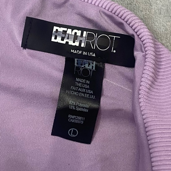 New! Beach Riot Joyce swimsuit purple colorblock 24485 - Picture 10 of 12